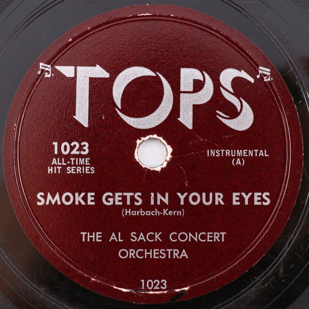 Albert Sack, Smoke Gets in Your Eyes, Dancing in the Dark 10" 78 rpm Record 1023
